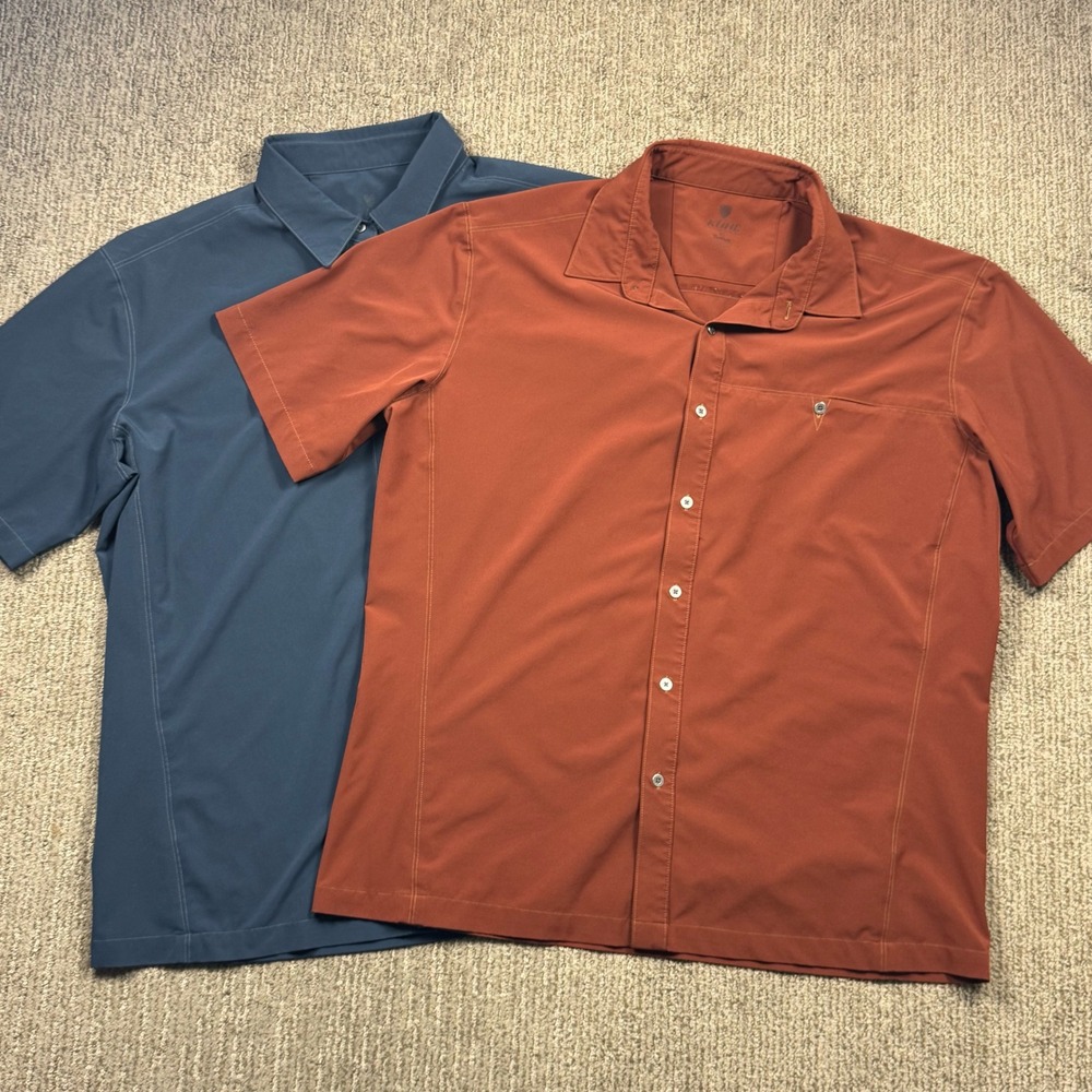 Kuhl Renegade Tuflex Short Sleeve Button Up Shirt Mens XL Hiking Lot of 2